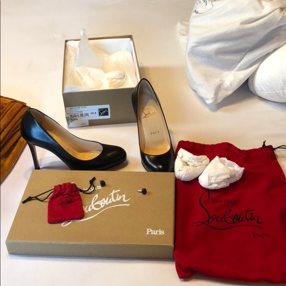 Christian Louboutin Black Simple Pump 100mm 35.5